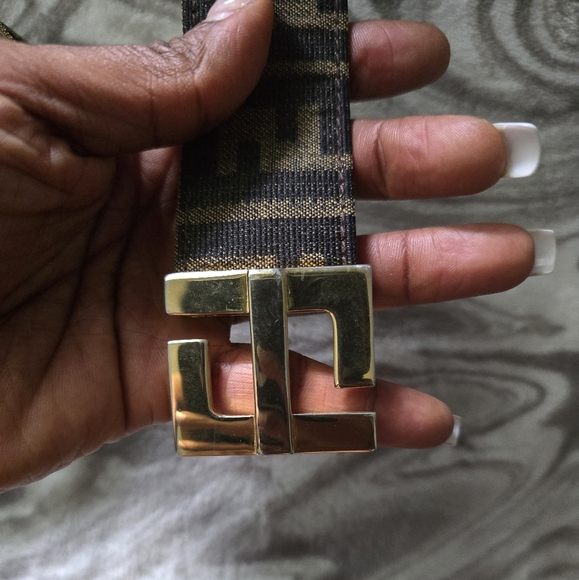 Fendi Leather Zucca FF Buckle Belt Unisex - Picture 4 of 9